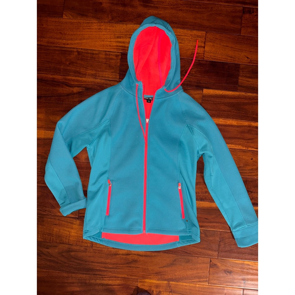 Swiss Tech Ladies Fleece Full Zip Hoodie Teal Pink Size S STOL47395